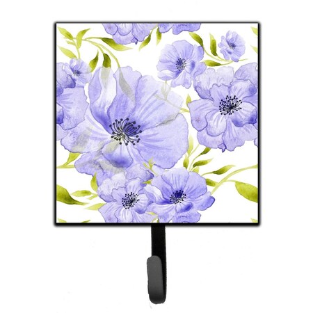 Carolines Treasures Watercolor Blue Flowers Leash or Key Holder, 4.25 x 1 x 7 in. BB7491SH4